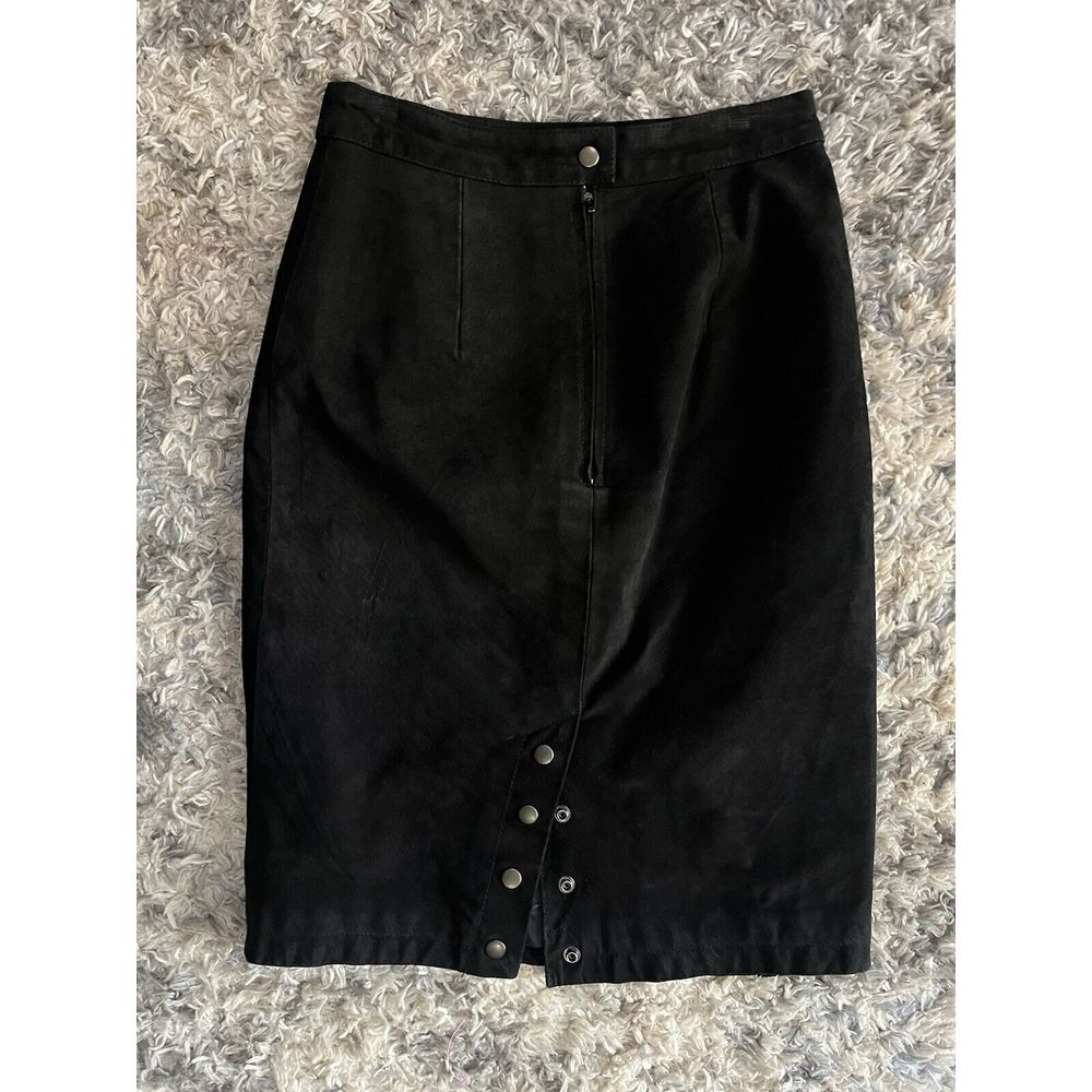 Vintage G III Leather Fashions Black SOFT Thin Pencil Skirt Size 3/4 Lined